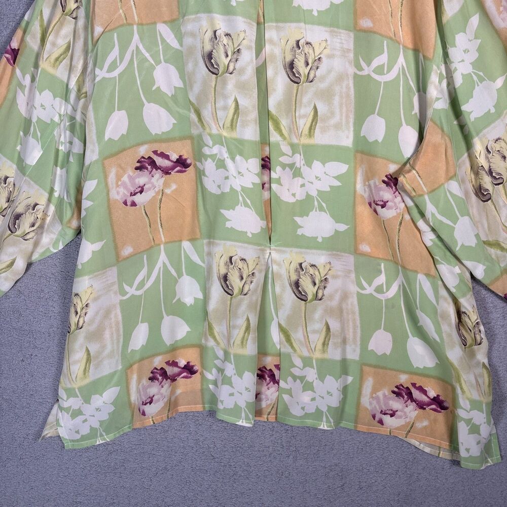 Vintage Piano Women 3x 100% Silk Blouse Retro Inspired CottageCore Whimsy Pastel - Picture 15 of 16